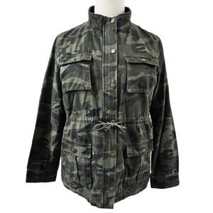 41 Hawthorn Brennan Army Green Camo Cargo 100% Cotton Utility Jacket Stitch Fix